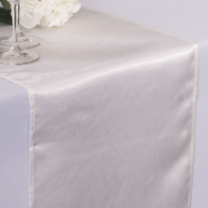 Bargain 14 X 108 In. Baroque Embossed Satin Table Runner (2 colors)