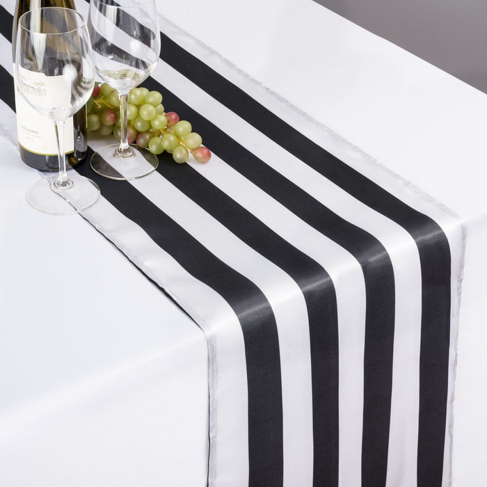 14 X 108 in. Striped Satin Table Runner