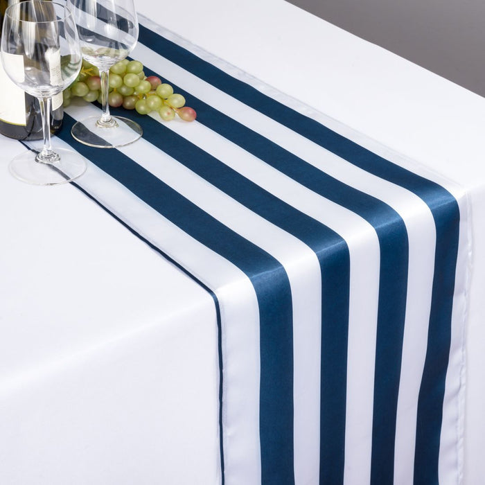 14 X 108 in. Striped Satin Table Runner