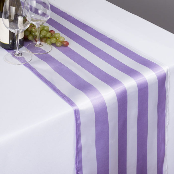 14 X 108 in. Striped Satin Table Runner