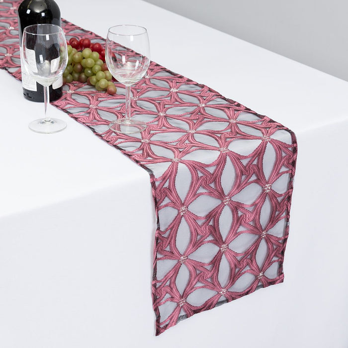 14 X 108 in. Anastasia Sheer Table Runner Pink