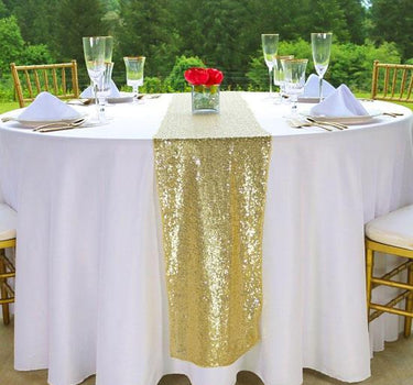Bargain 14 X 108 in. Sequin Table Runner Gold