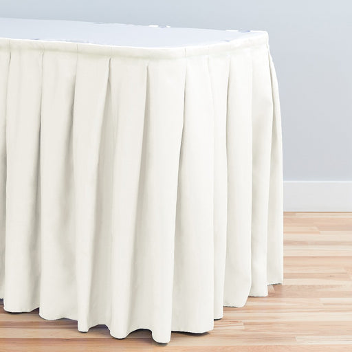 14 ft. Accordion Pleat Polyester Table Skirt Ivory