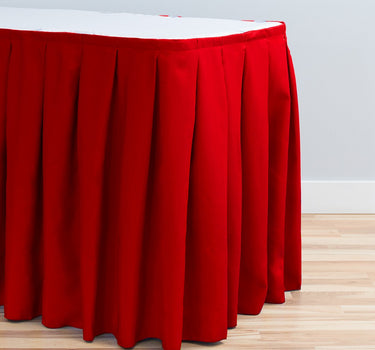 Bargain 14 Ft. Accordion Pleat Polyester Table Skirt Red