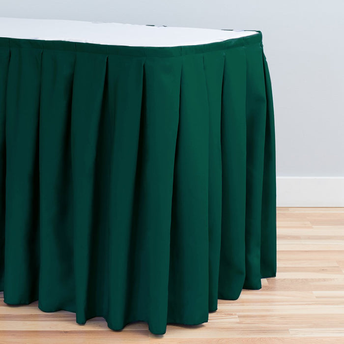 14 ft. Accordion Pleat Polyester Table Skirt Hunter Green