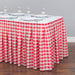 14 ft. Polyester Table Skirt Red & White Checkered