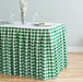 14 ft. Polyester Table Skirt Green & White Checkered