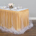 14 ft. Two Tone Tulle Chiffon Table Skirt Champagne/White