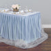 14 ft. Two Tone Tulle Chiffon Table Skirt Baby Blue/White