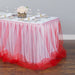 14 ft. Two Tone Tulle Chiffon Table Skirt White/Red