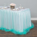 14 ft. Two Tone Tulle Chiffon Table Skirt White/Tiffany Blue