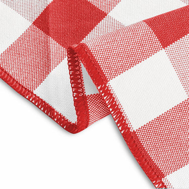 Bargain 90 In. Round Tablecloth Red & White Checkered