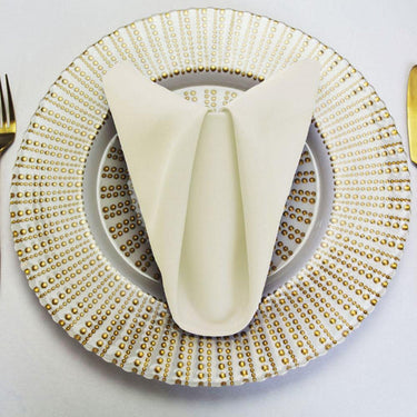 Bargain 20 in. Polyester Napkin Ivory (12 pack)