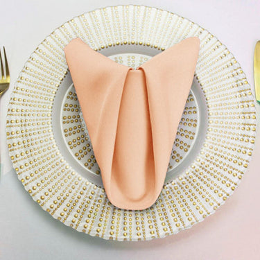 Bargain 20 in. Polyester Napkin Peach (12 pack)