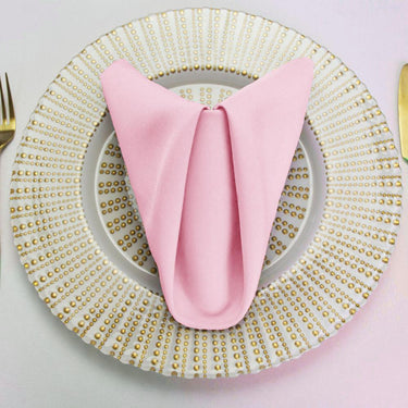 20 in. Polyester Napkins Pink (1 Dozen)