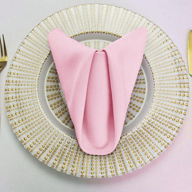 Bargain 20 in. Polyester Napkin Pink (12 pack)
