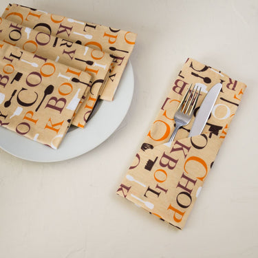 20 X 20 in. Chef Print Cotton Napkins 4/Pack (3 Colors)