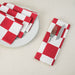 20 in. Red & White Checker Board Cotton Napkins 4/Pack