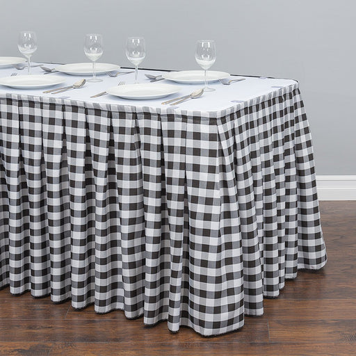 21 ft. Polyester Table Skirt Black & White Checkered