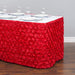 21 ft. Rosette Satin Table Skirt Red