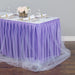 21 ft. Two Tone Tulle Chiffon Table Skirt Lavender/White