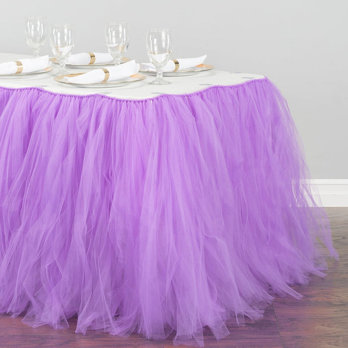 21 ft. Tulle Tutu Table Skirt Lavender