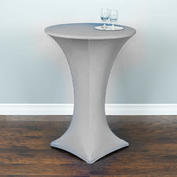 30 in. Round Stretch Tablecloth Silver