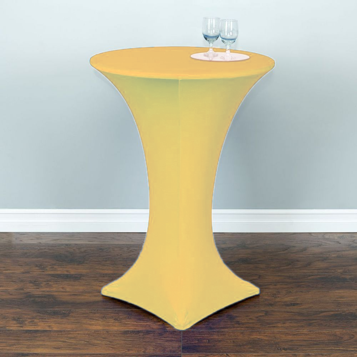 30 in. Round Stretch Tablecloth Gold