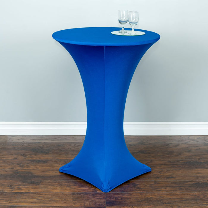 Bargain 30 in. Round Stretch Tablecloth Royal Blue