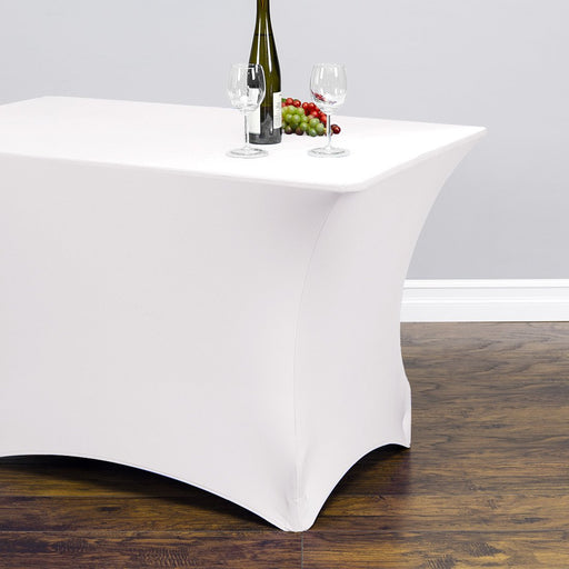 6 ft. Rectangular Stretch Tablecloth White