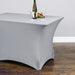 4 ft. Rectangular Stretch Tablecloth Silver