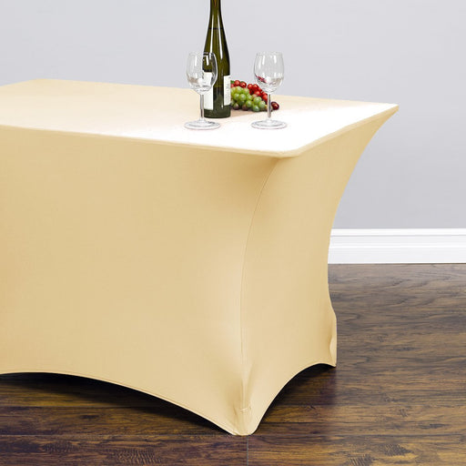 4 ft. Rectangular Stretch Tablecloth Gold