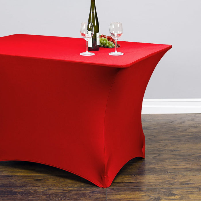 8 ft. Rectangular Stretch Tablecloth Red