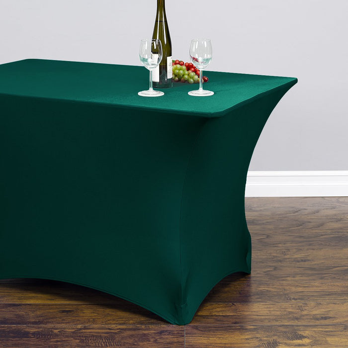 4 ft. Rectangular Stretch Tablecloth Hunter Green