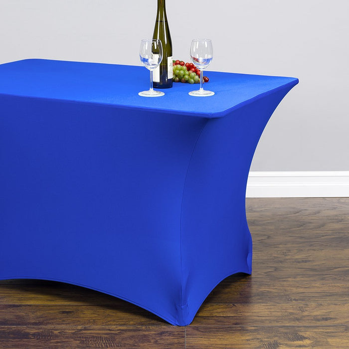 4 ft. Rectangular Stretch Tablecloth Royal Blue