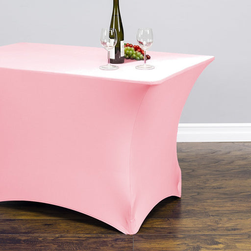 4 ft. Rectangular Stretch Tablecloth Pink