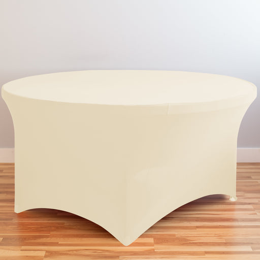 4 ft. Round Stretch Tablecloth Ivory