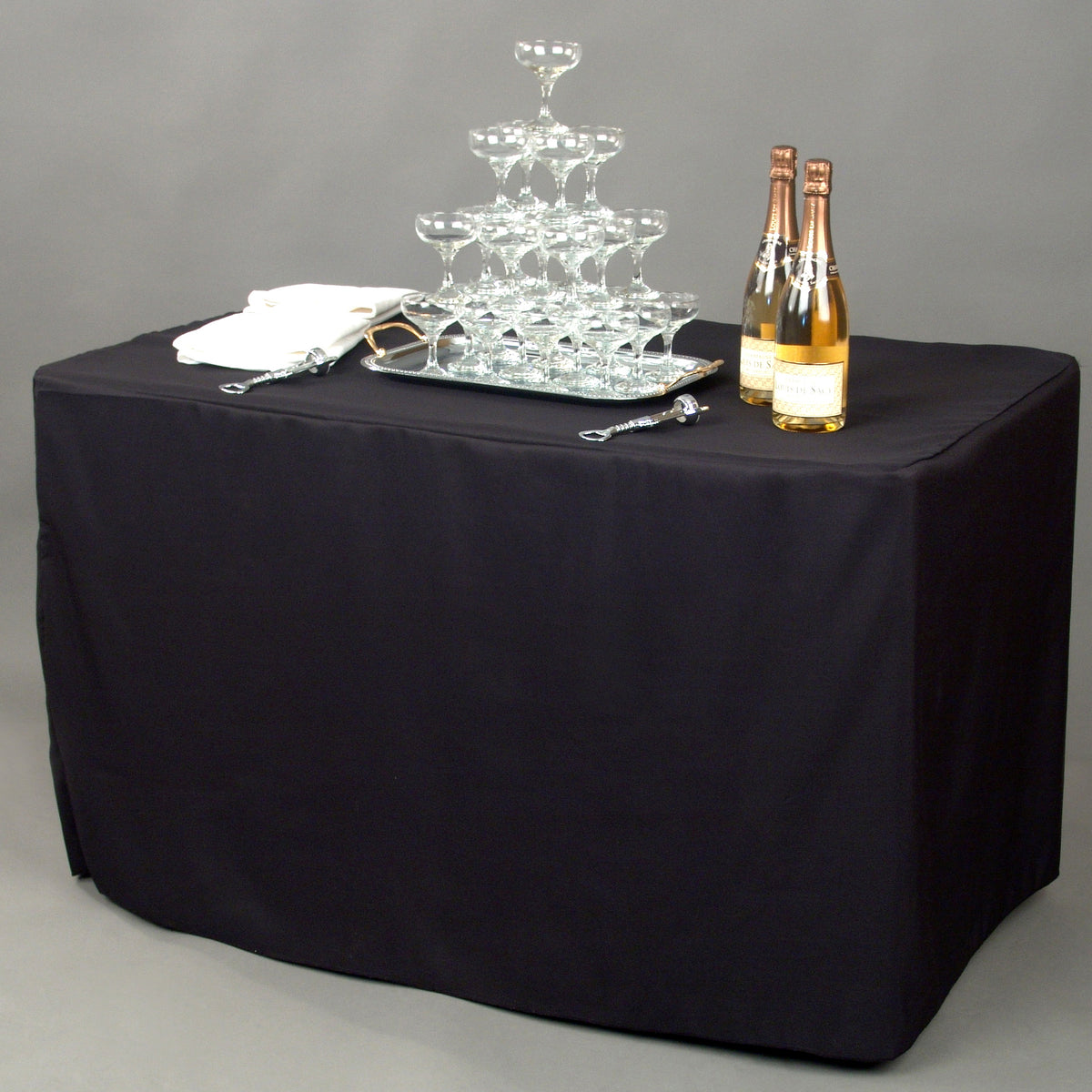 6 ft. Fitted Polyester Tablecloth (7 Colors) – LinenTablecloth