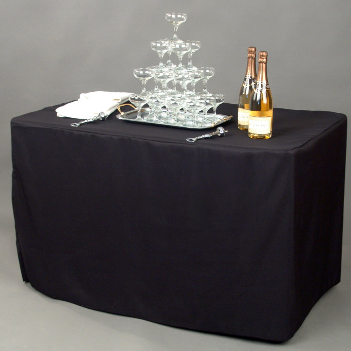 4 ft. Fitted Polyester Tablecloth (7 Colors)