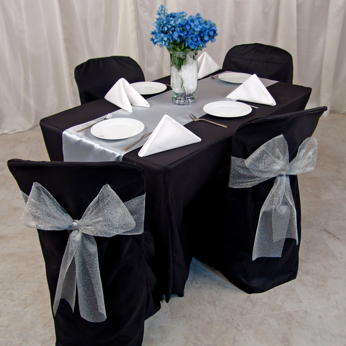 6 ft. Fitted Polyester Tablecloth (7 Colors) – LinenTablecloth