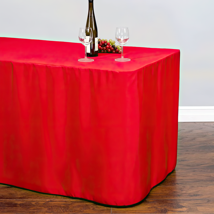 8 ft. Fitted Polyester Tablecloth (7 Colors)