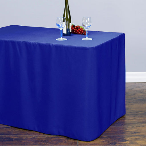 4 ft. Fitted Polyester Tablecloth Royal Blue