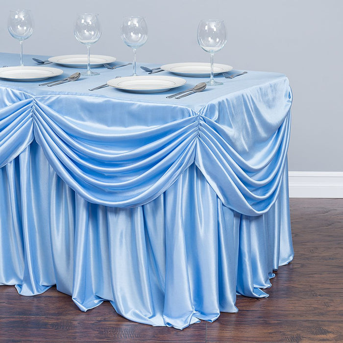 4 ft. Drape Chiffon All-In-1 Tablecloth/Pleated Skirt (8 colors)