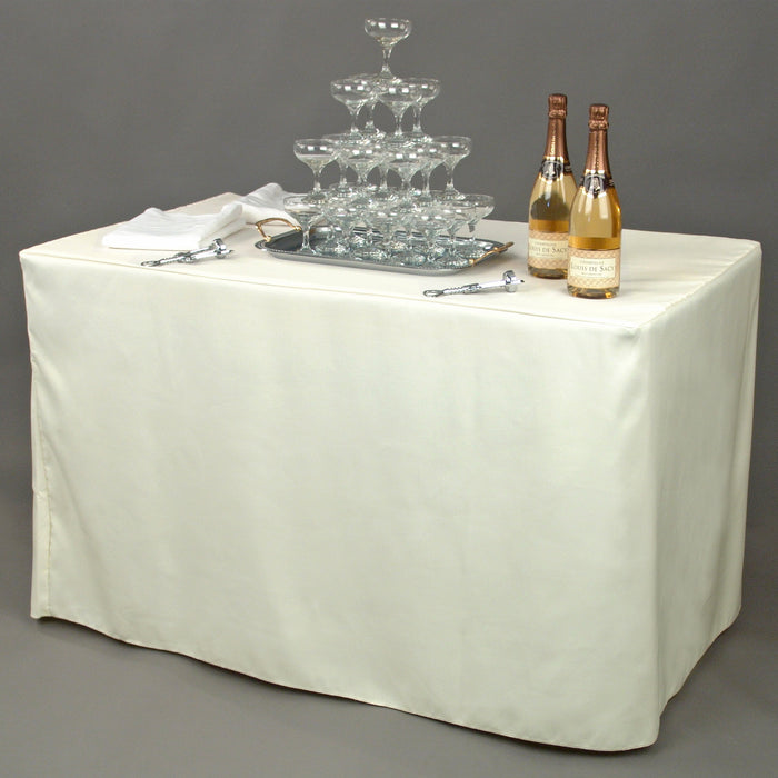 6 ft. Fitted Polyester Tablecloth (7 Colors)
