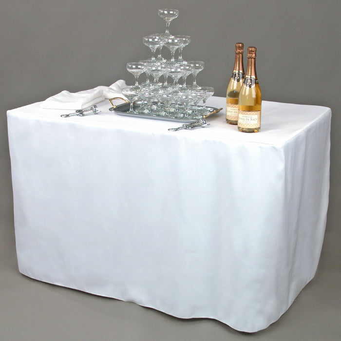 4 ft. Fitted Polyester Tablecloth (7 Colors)