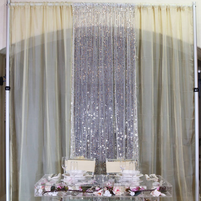 50 x 120 in. Sheer Sequin Backdrop Draping (5 Colors)