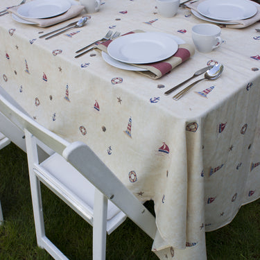 54 X 98 in. Rectangular Nautical Tablecloth