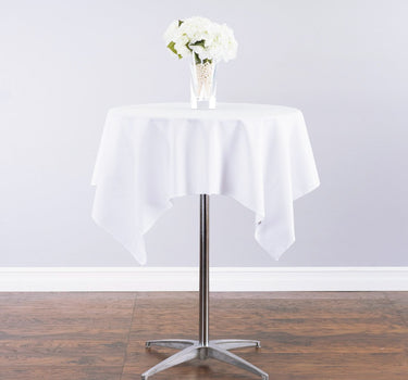 Bargain 54 in. Square Polyester Tablecloth White