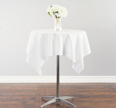 Bargain 54 in. Square Polyester Tablecloth White