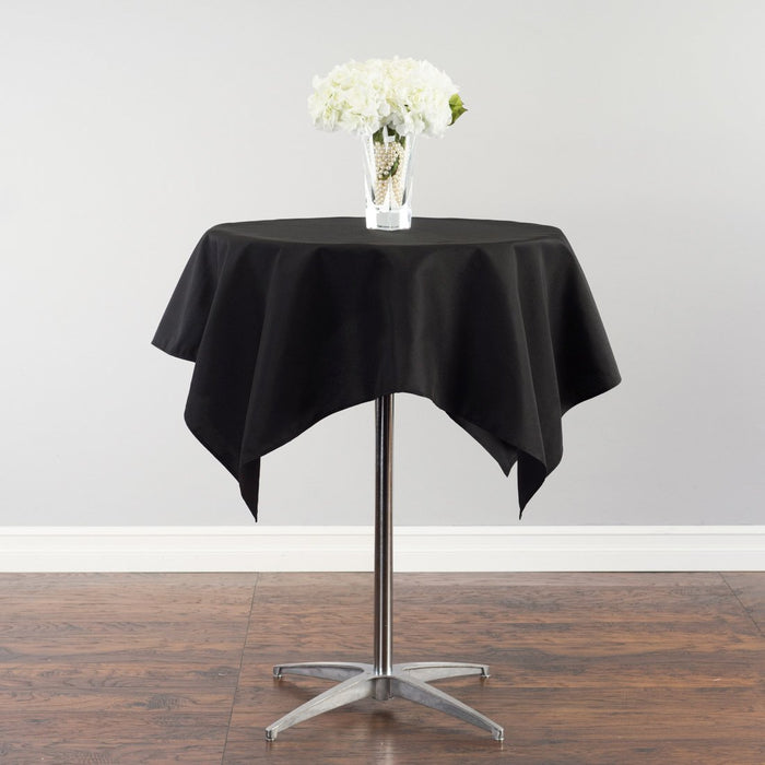 52 in. Square Cotton-Feel Tablecloth Black